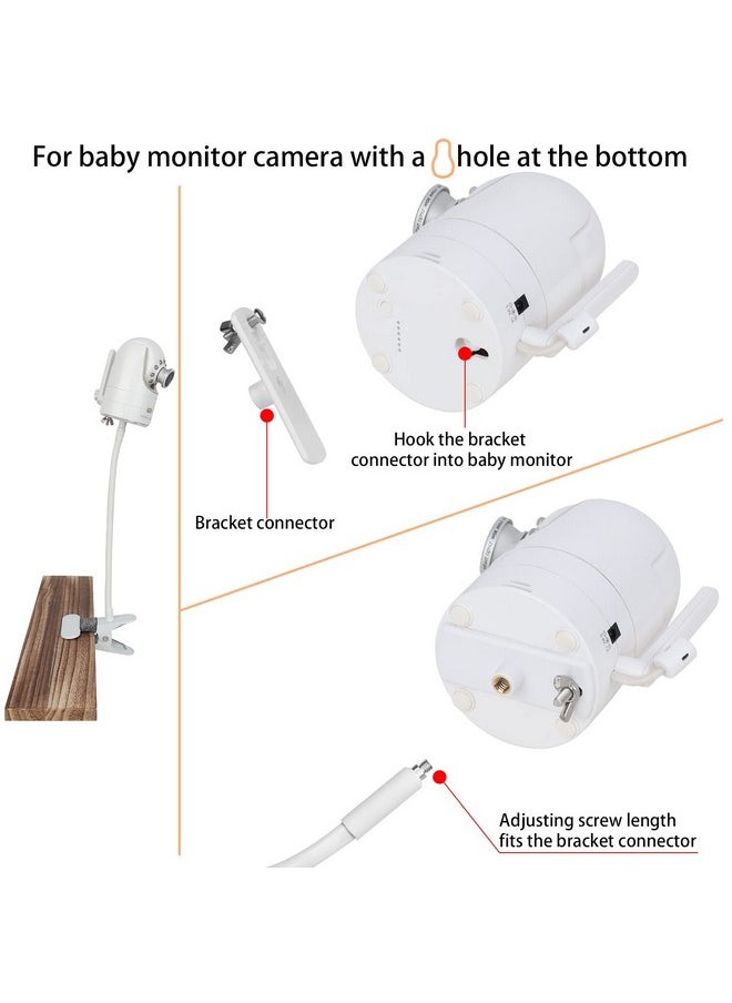 iTODOS Flexible Baby Monitor Clip Camera Mount Compatible with Infant Optics DXR-8 and DXR-8 Pro Baby Monitor, Flexible Long Gooseneck Arm, Baby Monitor Holder for Crib Wherever You Like Without Tools  - Image 2
