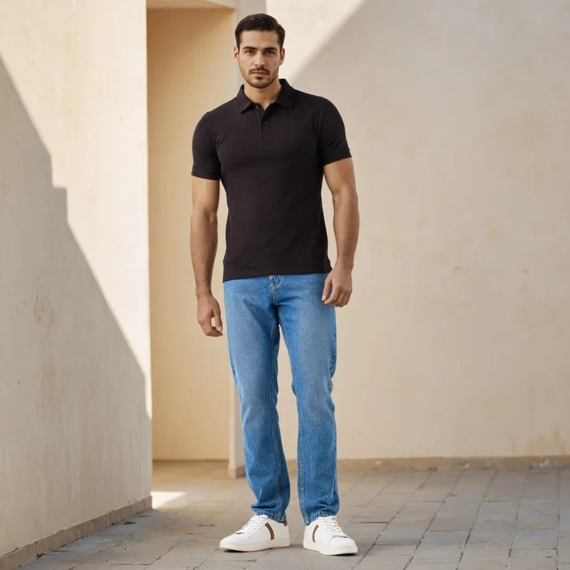 Textured Polo T-shirt