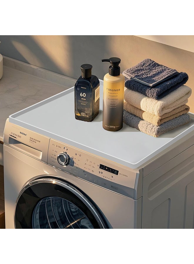 Simple Solid Color Washing Machine Non-slip Household Mat Top Dustproof Sunscreen Mat Practical Storage Mat Manufacturers Wholesale-Dimensions:Laundry Mat 50*60cm 654g - Image 2