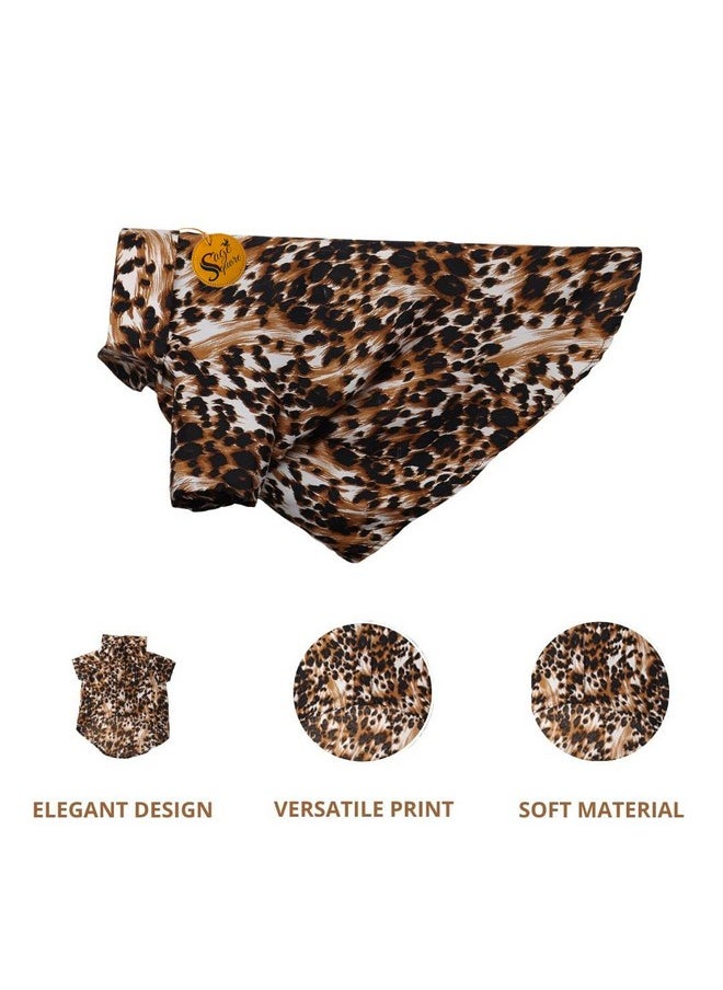 Sage Square Crazy Printed Dog Shirt, Trending Dog Shirt, Ultra Soft & Light Weight, Comfortable & Breathable Dog Apparel, Trendy Outfit (Xxxlarge - 30 Inch) (Leopard Print)  - Image 2