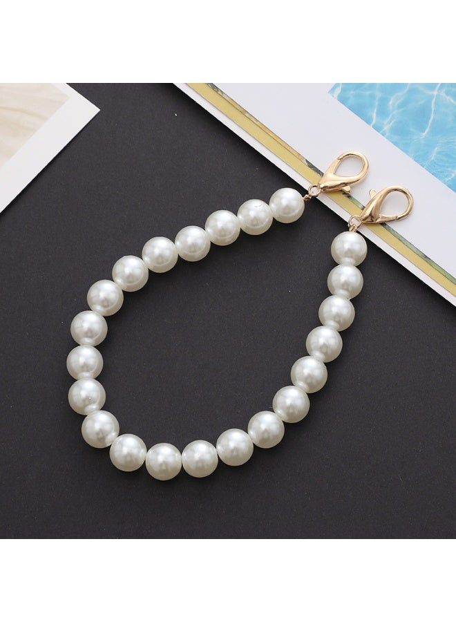 NIBEMINENT Beaded Phone Lanyard, Anti Lost Removable Wrist Strap,K142 Pearl Bracelet Pendant, Phone Keychain Lanyard