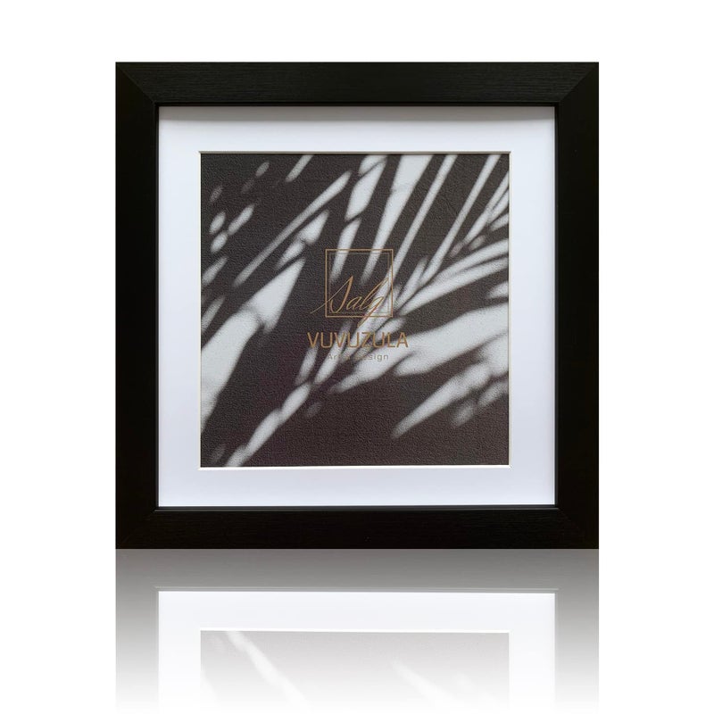 VUVUZULA Square Picture Frames 8x8 Inch Black Photo Frame with Mount for 6x6 Inch Photo with Real Glass for Wall