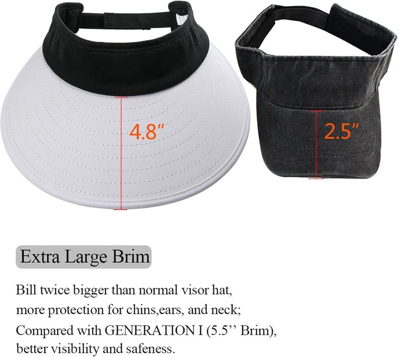 CAMOLAND Sun Visor Hats Women Large Brim Summer UV Protection Beach Cap - Image 4