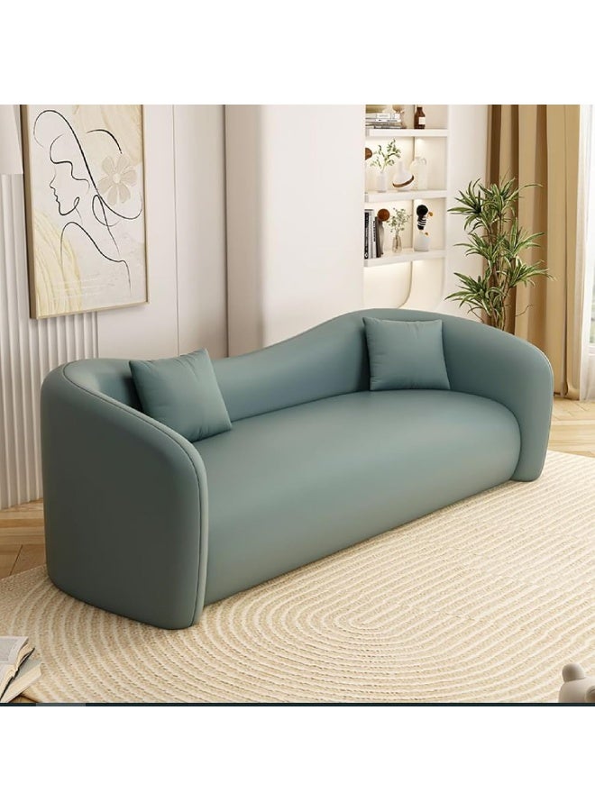 Zayn comforts Minimal Space-Saving 3-Seater Boucle Sofa with Matching Chair Perfect for Modern Living Rooms (Olive Green, With Chair) - Image 2