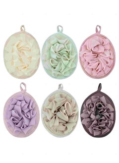 ORiTi Ball Exfoliating Body Loofah Pad Shower Scrubber Ball Shower Glove with Flower Bath Ball 6 PCS  - Image 1
