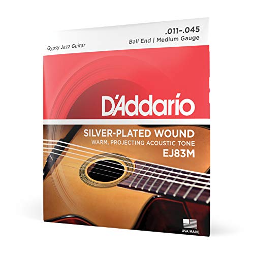 D'Addario EJ83M Gypsy Jazz Acoustic Guitar Strings, Ball End, Medium, 11-45 - Image 1
