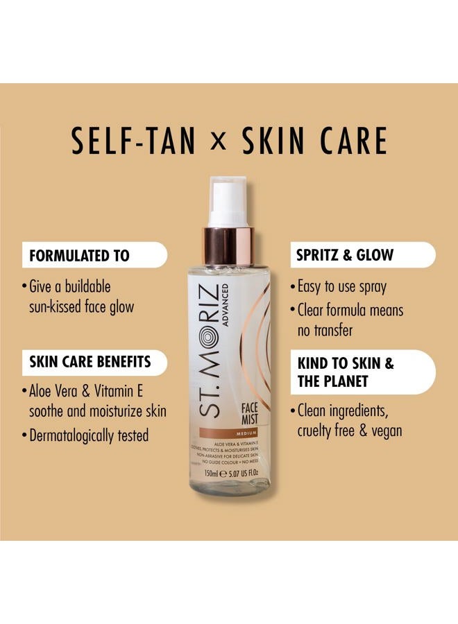 St. Moriz St Advanced Instant Tanning Face Mist with Aloe Vera & Vitamin E, Fast Drying Vegan Fake Tan, Medium (150ml) - Image 2