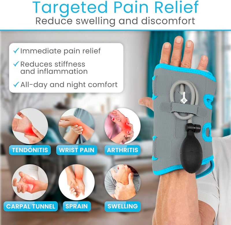 VIVE Wrist Ice Pack Wrap with Compression for Carpal Tunnel Relief  Hand Brace with Hot  Cold Therapy for Inflammation Arthritis Swelling  PostSurgery Gray - Image 3
