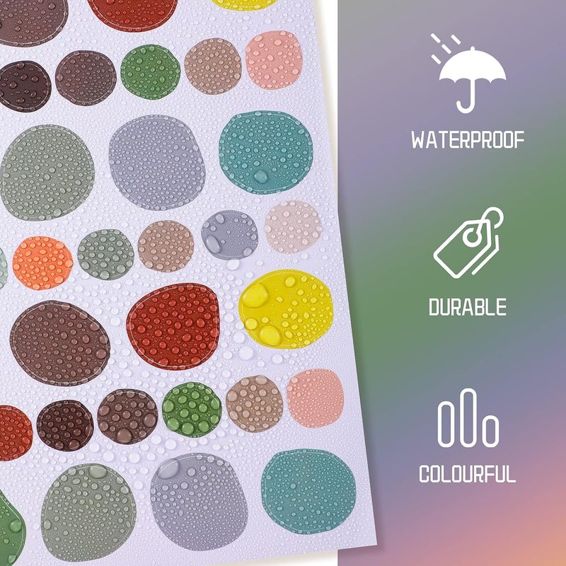 Epakh 296 Pcs Polka Dots Wall Decal Boho Rainbow Kids Playroom Wall Decor Gifts, Colorful Nursery Room Bedroom Classroom Watercolor Decal Art, Peel and Stick Modern Decor Sticker(Dark Colors) - Image 3