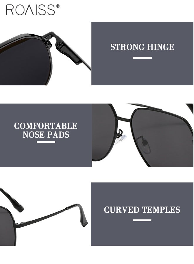 roaiss Men's Polarized Aviator Sunglasses, UV400 Protection Sun Glasses with Metal Frame, Fashion Anti-Glare Sun Shades for Men Driving, Fishing, Traveling - Image 4