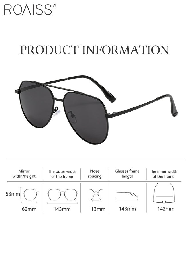 roaiss Men's Polarized Aviator Sunglasses, UV400 Protection Sun Glasses with Metal Frame, Fashion Anti-Glare Sun Shades for Men Driving, Fishing, Traveling - Image 3
