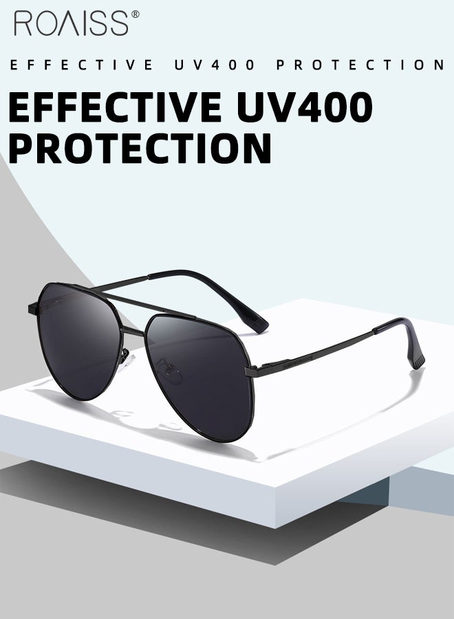 roaiss Men's Polarized Aviator Sunglasses, UV400 Protection Sun Glasses with Metal Frame, Fashion Anti-Glare Sun Shades for Men Driving, Fishing, Traveling - Image 5