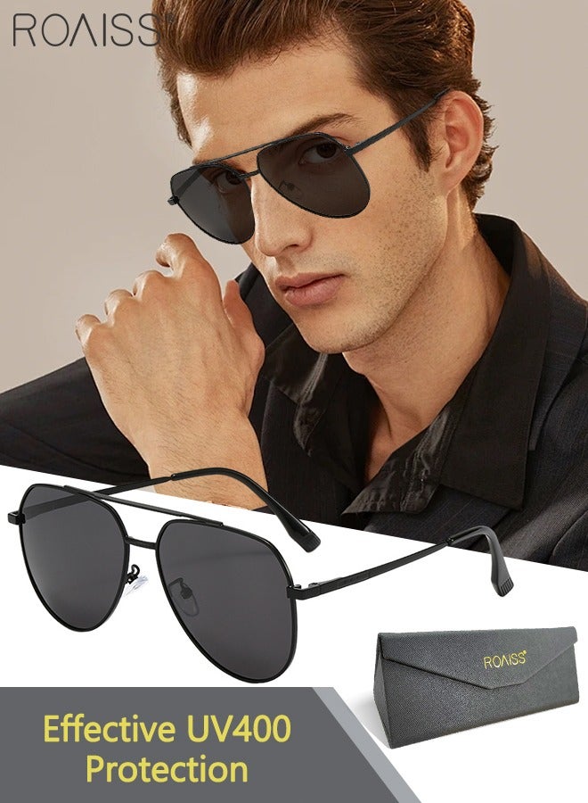 roaiss Men's Polarized Aviator Sunglasses, UV400 Protection Sun Glasses with Metal Frame, Fashion Anti-Glare Sun Shades for Men Driving, Fishing, Traveling - Image 1