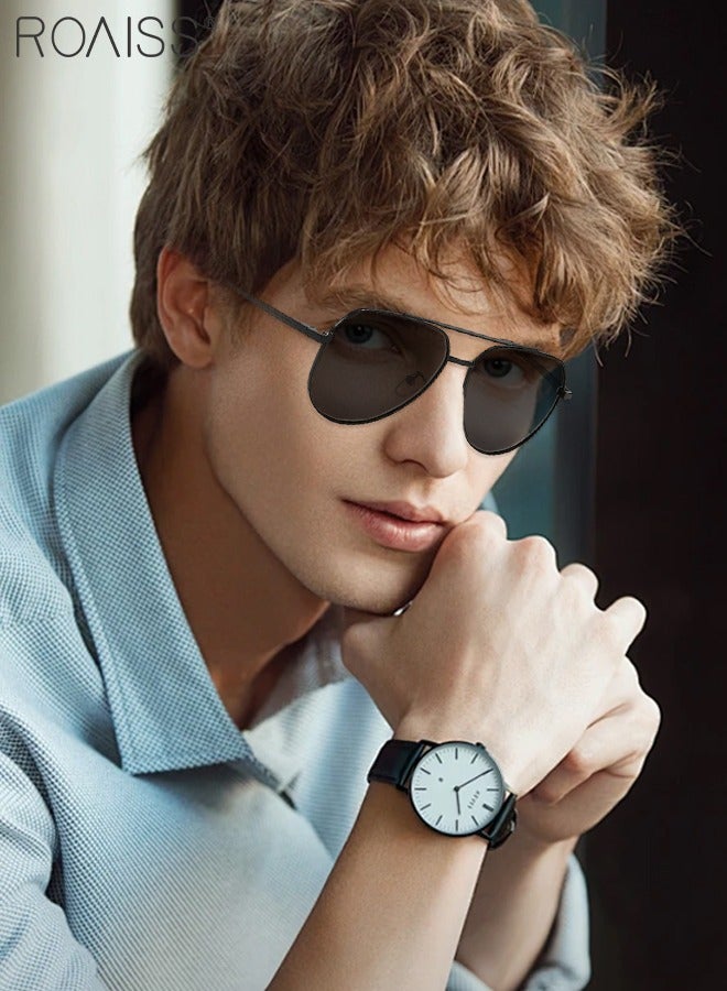 roaiss Men's Polarized Aviator Sunglasses, UV400 Protection Sun Glasses with Metal Frame, Fashion Anti-Glare Sun Shades for Men Driving, Fishing, Traveling - Image 2