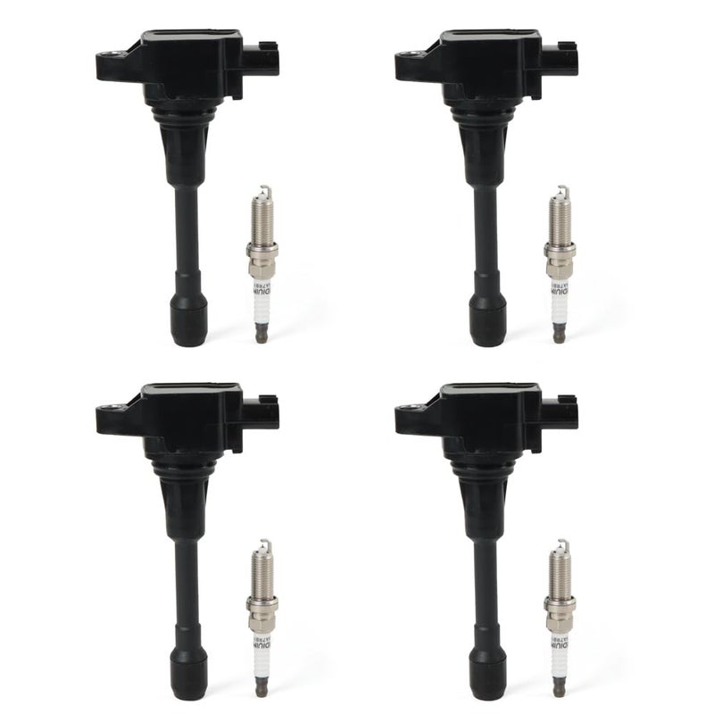 yeedaky 4pcs UF549 Ignition Coils Pack 4pcs 9029 Iridium Spark Plugs for Nissan Altima Frontier NV200 Rogue Sentra Versa Cube 16L 18L 20L 24L 25L 20052021 Spark Plugs and Coil Packs Kit