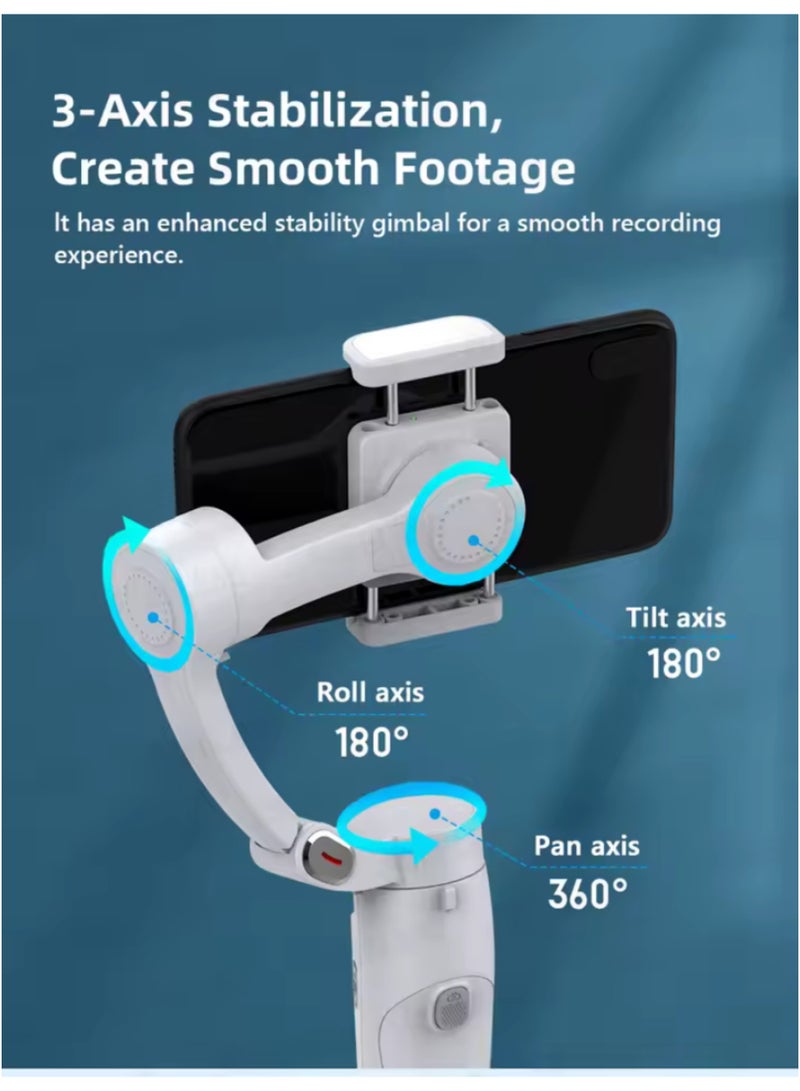 Professional Portable Smartphone Stabilizer with Advanced Anti-Shake Technology, Foldable Design, and Smart Tracking - Image 4