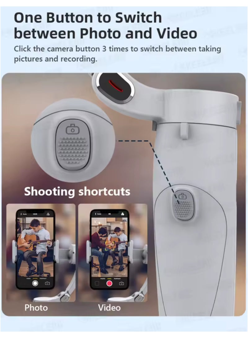 Professional Portable Smartphone Stabilizer with Advanced Anti-Shake Technology, Foldable Design, and Smart Tracking - Image 3