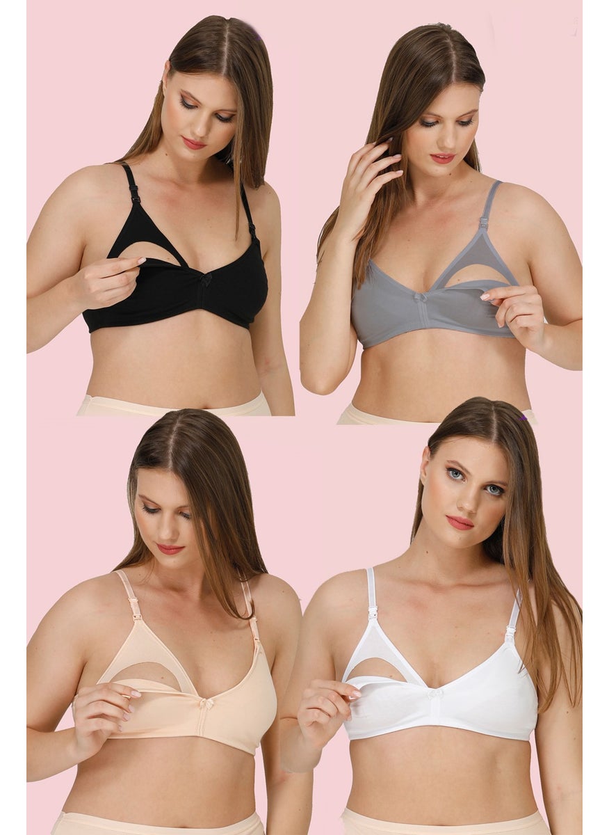 Parlingerie 4-Piece Nursing Bra Black-White-Nude-Grey  - Image 2