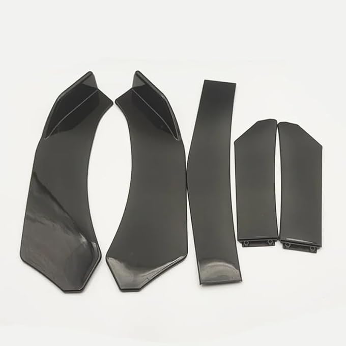 NTING Universal Car Front Bumper Lip, Adjustable Air Dam Body Kit Chin Spoiler Splitter Diffuser 5PCS/Set, Glossy Black - Image 5