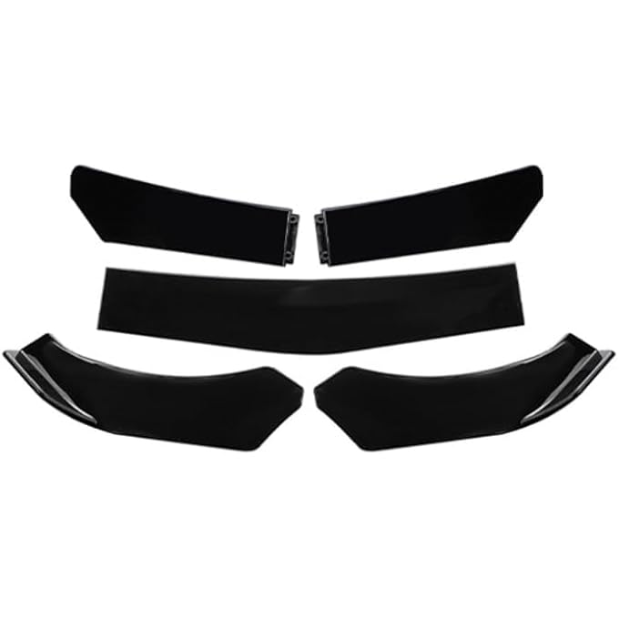 NTING Universal Car Front Bumper Lip, Adjustable Air Dam Body Kit Chin Spoiler Splitter Diffuser 5PCS/Set, Glossy Black - Image 3