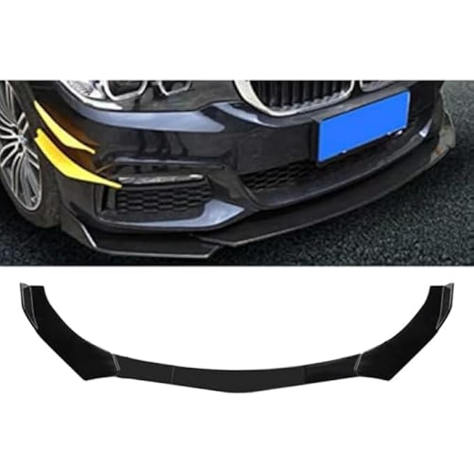 NTING Universal Car Front Bumper Lip, Adjustable Air Dam Body Kit Chin Spoiler Splitter Diffuser 5PCS/Set, Glossy Black - Image 1
