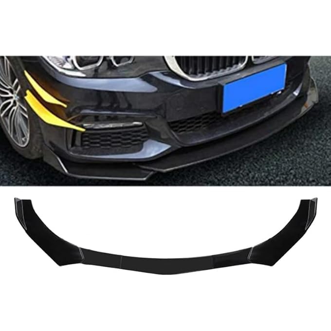 NTING Universal Car Front Bumper Lip, Adjustable Air Dam Body Kit Chin Spoiler Splitter Diffuser 5PCS/Set, Glossy Black - Image 2