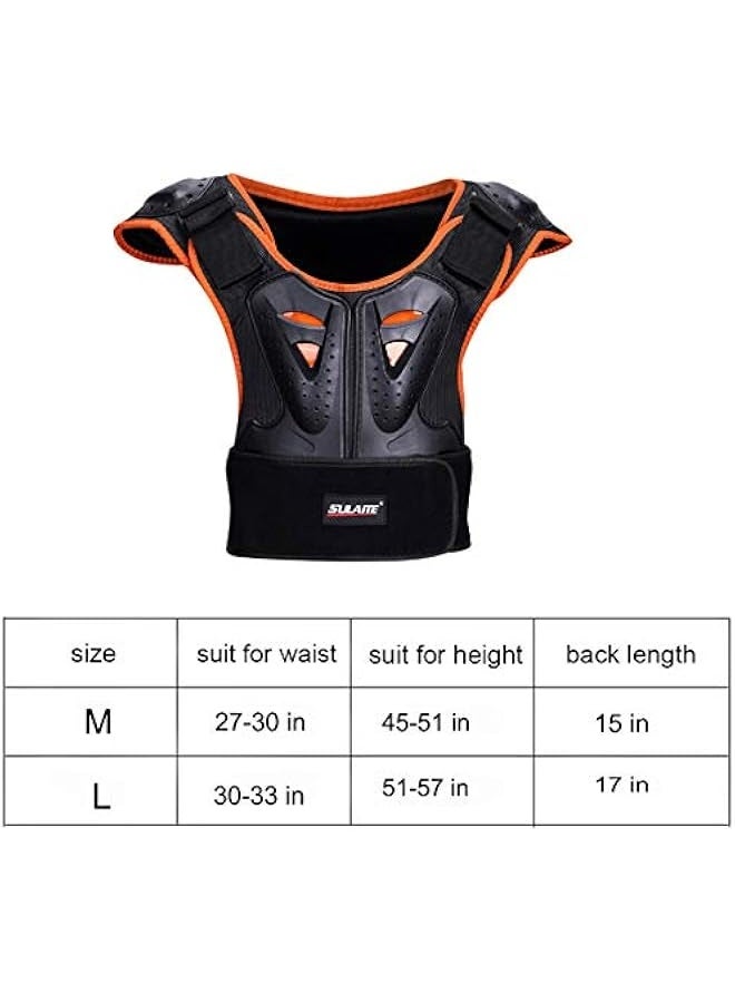 Sulaite Kids Chest Protector, Dirt Bike Motorcycle Motocross Protective Armor, Youth Riding Biking Vest Jacket, Full Body Back Spine Armor Gear Guard Protection - Image 3
