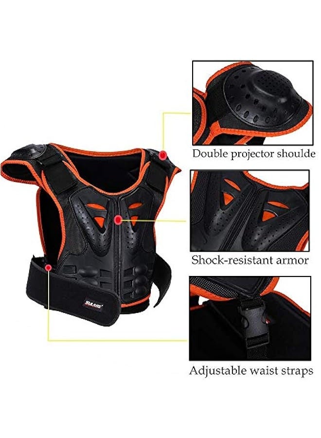 Sulaite Kids Chest Protector, Dirt Bike Motorcycle Motocross Protective Armor, Youth Riding Biking Vest Jacket, Full Body Back Spine Armor Gear Guard Protection - Image 4
