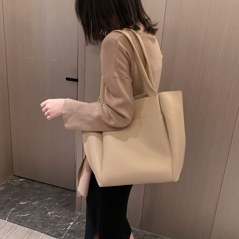 Bag Women'S Simple Retro Solid Color Tote Bag Fashionable Textive Casual Shoulder Bag Stylish Portable Underarm Bag - Image 5