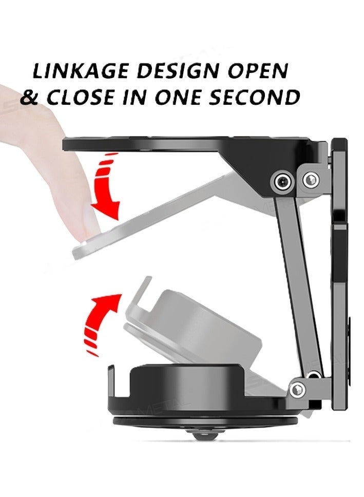 حامل أكواب قابل للطي، قطعة واحدة، حامل أكواب للدراجات النارية والهوائية، مصنوع من مادة ABS عالية الجودة، مزود بجهاز تثبيت، مناسب للدراجات الجبلية والنارية، حامل أكواب مشروبات عالمي، رف للركوب، رف تخزين (أسود) - Image 5