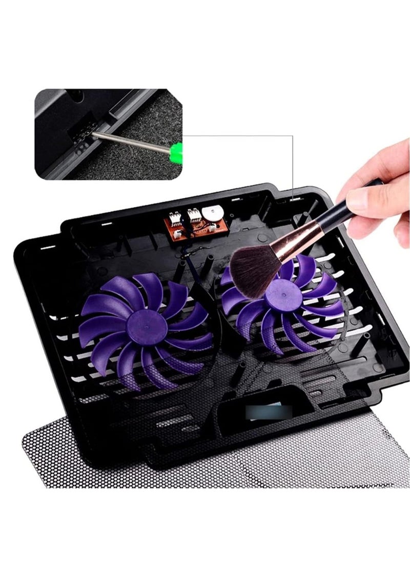 Hicomony Laptop Cooling Pad with 2 Quiet Fans 7 Angles 2 USB Port, Laptop Cooler for 12.1-17.3" Laptop  - Image 3