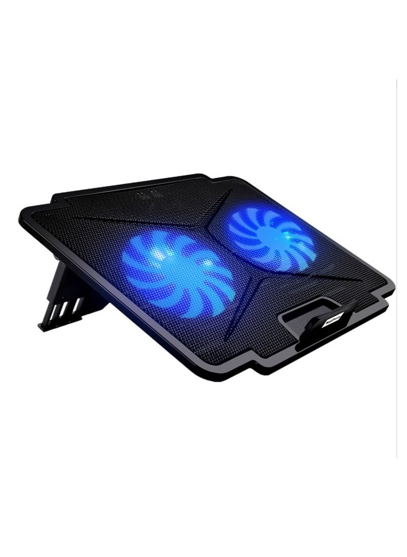 Hicomony Laptop Cooling Pad with 2 Quiet Fans 7 Angles 2 USB Port, Laptop Cooler for 12.1-17.3" Laptop  - Image 2
