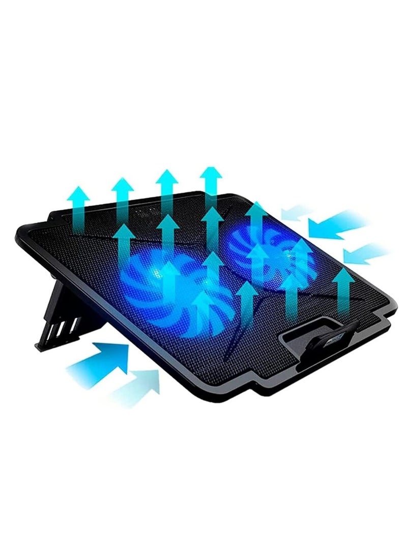 Hicomony Laptop Cooling Pad with 2 Quiet Fans 7 Angles 2 USB Port, Laptop Cooler for 12.1-17.3" Laptop  - Image 1