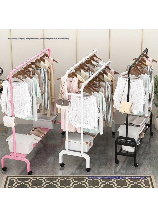Generic - Bold Hanger Floor Drying Rack Household Indoor Folding Vertical Clothes Shelf Simple Wardrobe Storage-Color:Black [thickened] Coat Rack Length 1.322m - Image 1