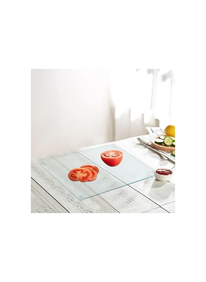 SS Tempered Glass Cutting Board Long Lasting Clear Glass Scratch, Heat, Shatter Resistant, Dishwasher Safe. (XLarge 16x20")  - Image 1