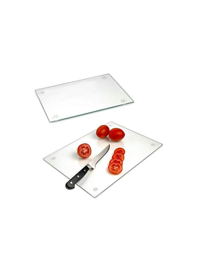 SS Tempered Glass Cutting Board Long Lasting Clear Glass Scratch, Heat, Shatter Resistant, Dishwasher Safe. (XLarge 16x20")  - Image 2