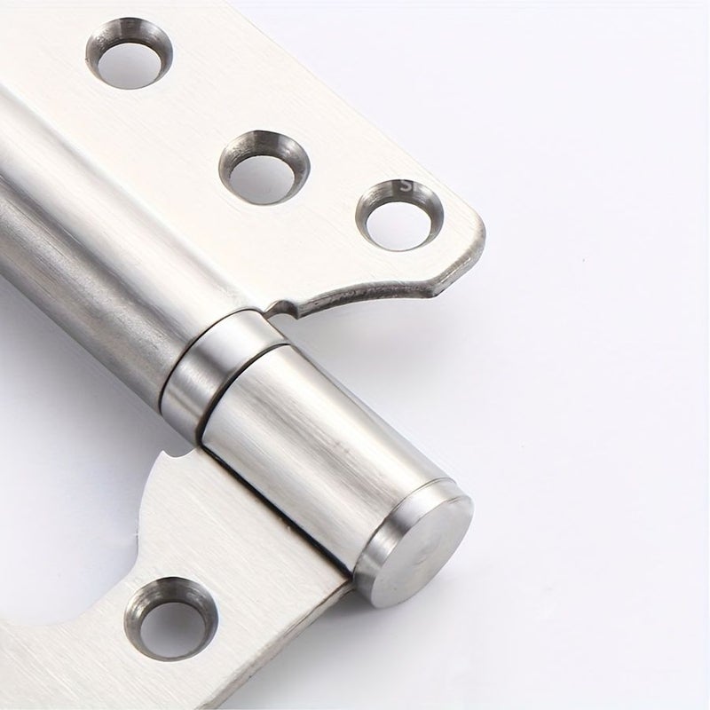 Set Of 4 Heavy Duty 4 Inch Stainless Steel Door Hinges Classic Design 2 5mm Thickness Rust Resistant Thick Bearing Silent Closing Brushed Metal Finish Surface Mounted Easy Install Smooth Operation Modern Style - Image 4