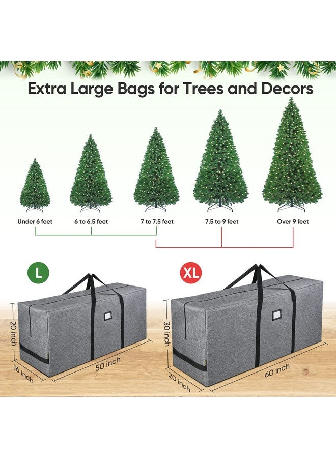 Baleine BALEINE 7.5 ft Christmas Tree Storage Bag, Heavy Duty 900D Oxford Fabric with Reinforced Handles and Dual Zippers Wide Opening, Extra Large Storage Container for Trees and Decorations (Grey)  - Image 4