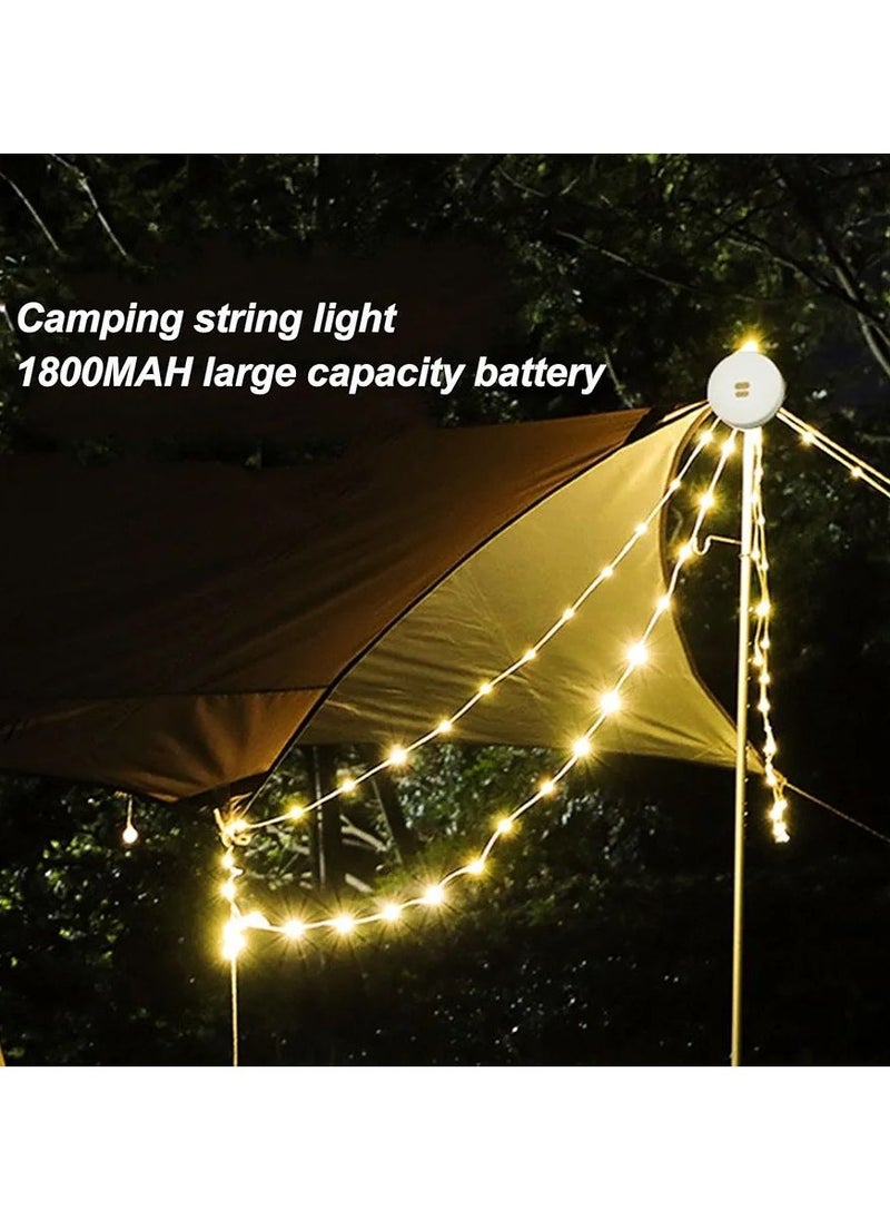 Generic - Camping String Lights, 2 in 1 USB Rechargeable Outdoor String Lights IP67 Waterproof, Adjustable Bright, Portable Tent Light for Camping, Yard, and Hiking 8m - Image 1