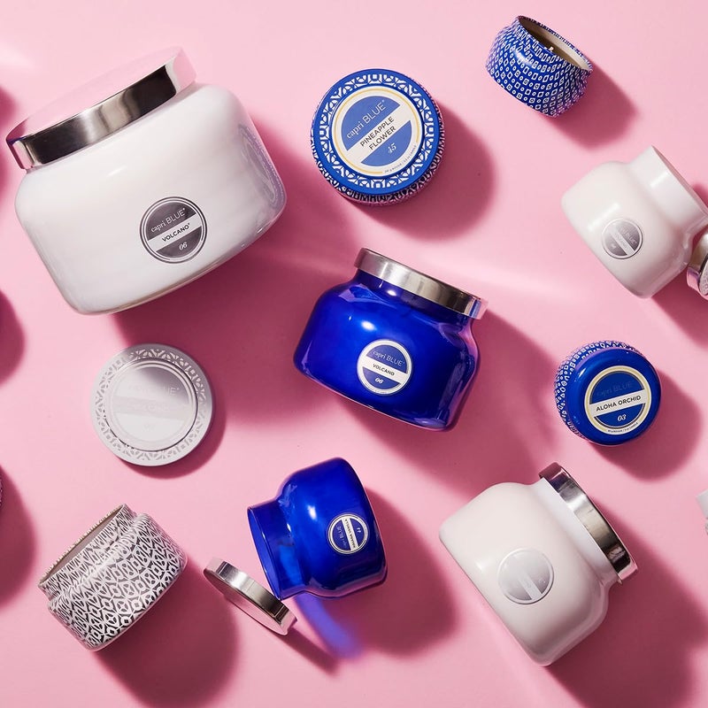 Capri Blue Volcano Scented Candles - Luxury Glass Jar Candles for Home Scented with Tropical Fruit & Sugared Citrus - Soy Wax Blend - Blue Color (19 oz) - Image 5