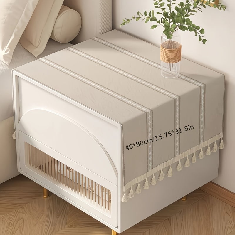 Luxury Bedside Table Cover - Small Rectangular Dustproof Cloth for Bedroom, Microwave & Fridge, 40x80cm - Image 3