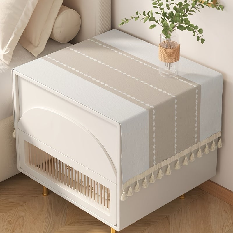 Luxury Bedside Table Cover - Small Rectangular Dustproof Cloth for Bedroom, Microwave & Fridge, 40x80cm - Image 1