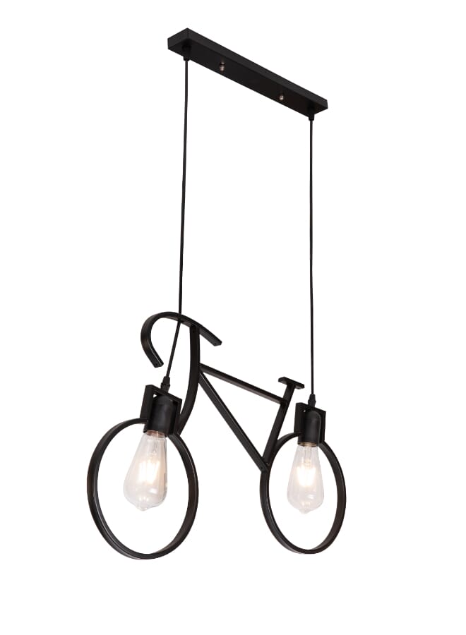 Best Power Modern Bicycle Pendant Light – Model 7799-2 | Creative Metal Design with 2 E27 Bulbs | Ideal for Dining Room, Café, Bar, and Bedroom Décor  - Image 2