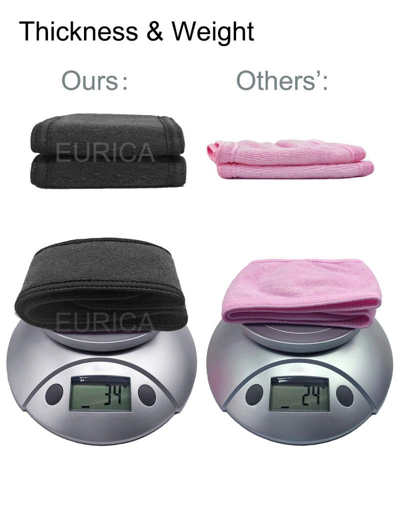 EUICAE Spa Headband 5-Pack Black Sweat Head Towel Wraps - Non-slip Stretchable, Washable for Makeup, Face Wash, Facial Treatment, Sports - Image 2