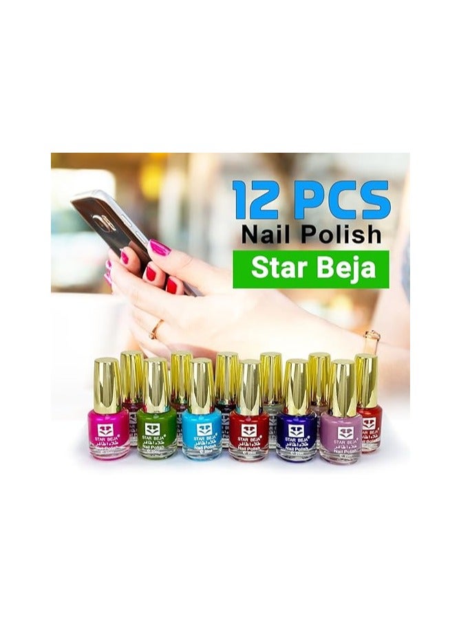 ستار بيجا مجموعة طلاء أظافر ستار بيجا رقم 002، ألوان متنوعة، عبوة من 12 قطعة بحجم 20 مل - Image 1