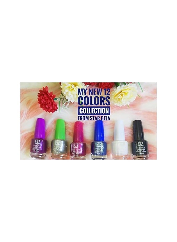 ستار بيجا مجموعة طلاء أظافر ستار بيجا رقم 002، ألوان متنوعة، عبوة من 12 قطعة بحجم 20 مل - Image 2