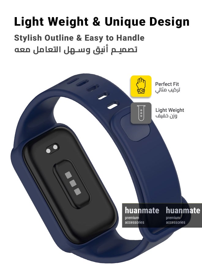 هووانميت سوار بديل لساعة شاومي سمارت باند 9 آكتيف - مصنوع من سيليكون ناعم عالي الجودة، خفيف الوزن، أنيق ومتين - سهل التركيب - حزام بديل لساعة شاومي سمارت باند 9 آكتيف  - Image 3