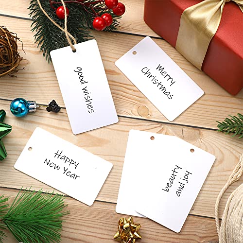 Zonon 16 Pieces Basket Tags 3.5” x 2”Acrylic Hanging Tags for Storage Bins with Jute String Label Holders for Storage Bins Gift Clothes Kitchen Pantry Office DIY Crafts Wedding Holiday(White) - Image 5