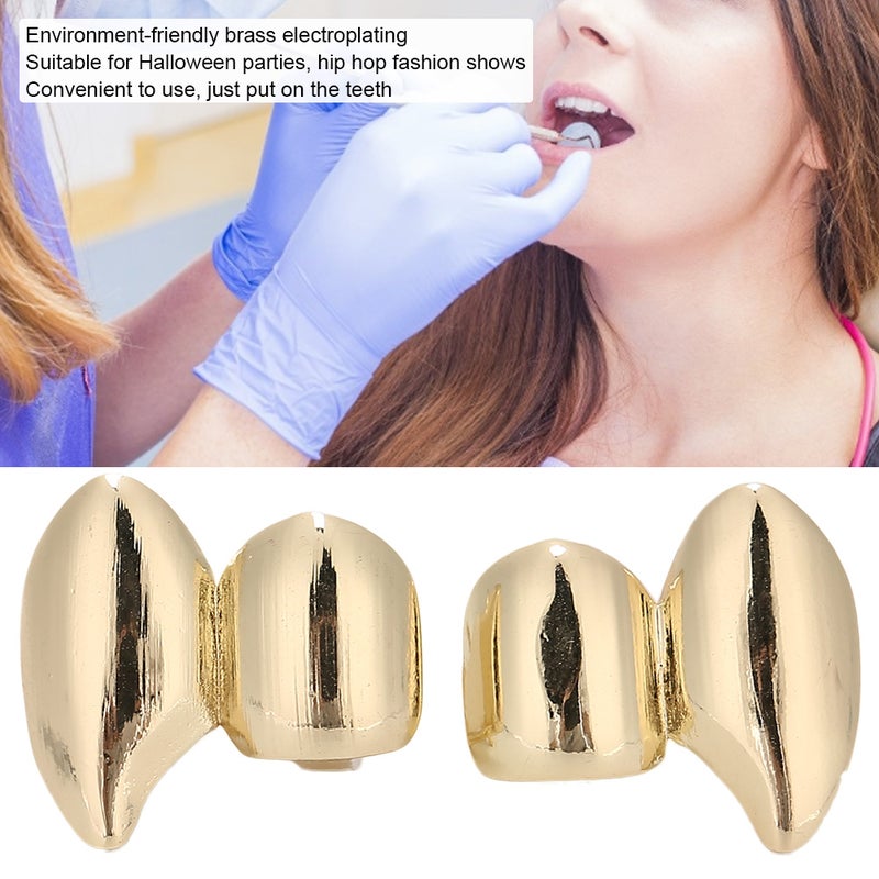 2pcs Single Tooth Bling Teeth Decoration for Halloween Party Hip Hop Show - Image 2