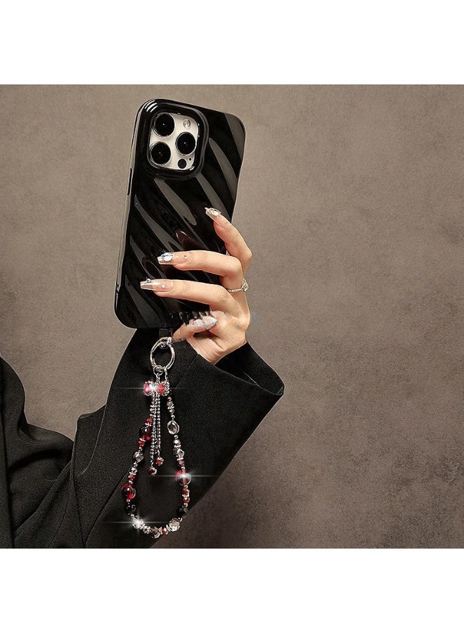 NIBEMINENT Beaded Phone Lanyard, Anti Lost Removable Wrist Strap, Crystal Bracelet Pendant, Phone Keychain Lanyard,Desert Gold - Image 3